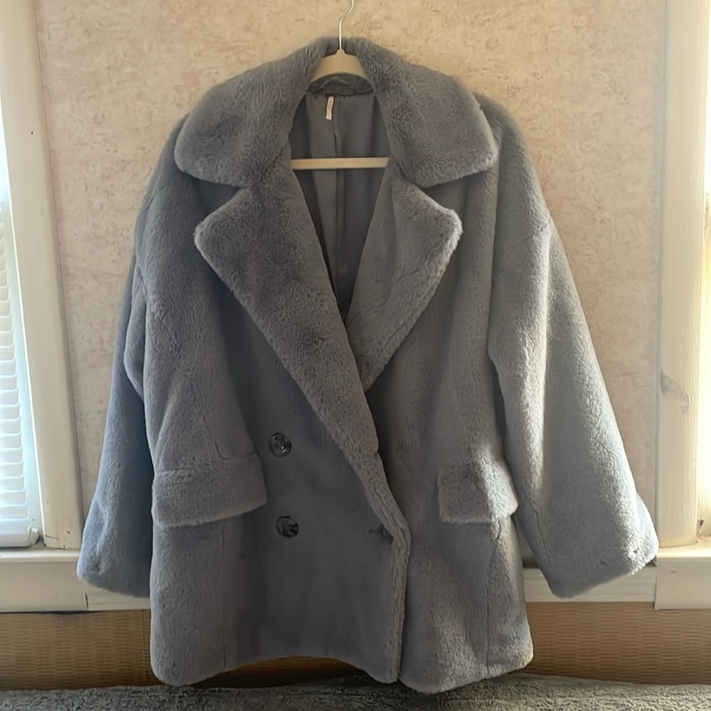 Free People Faux Fur Cloudy Day Jacket